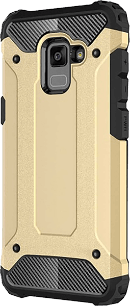 Samsung Galaxy A8 2018 Dual (A530) ütésálló tok légpárnás sarkas, hibrid Forcell Armor arany