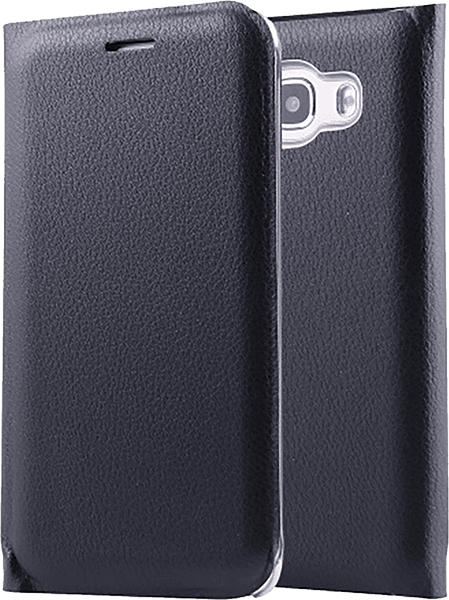 Samsung Galaxy J5 2016 (J510) oldalra nyíló flipes bőrtok fekete