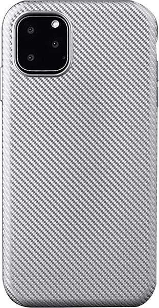 Apple iPhone 11 Pro szilikon tok karbon mintás ezüst