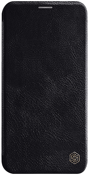 Apple iPhone 11 Pro Max oldalra nyíló flipes bőrtok gyári NILLKIN bankkártya tartó fekete