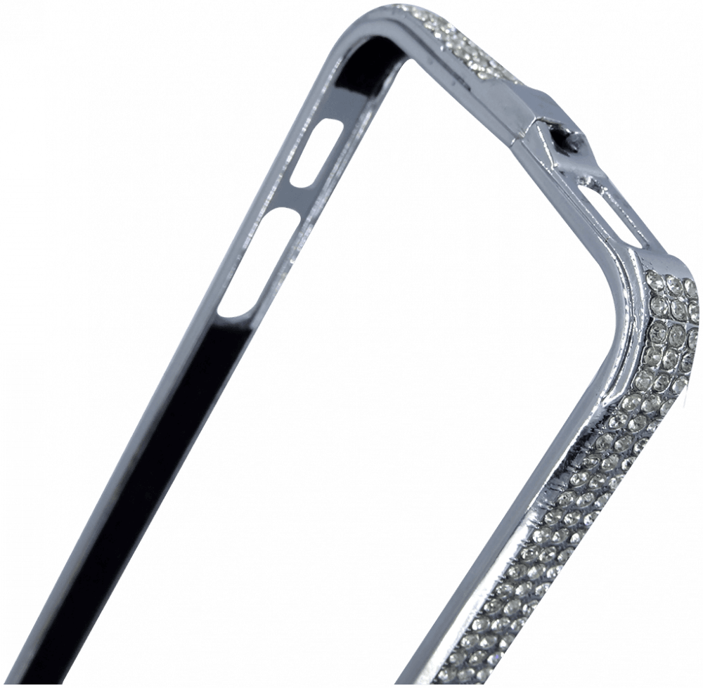 Apple iPhone SE (2016) bumper strasszköves ezüst