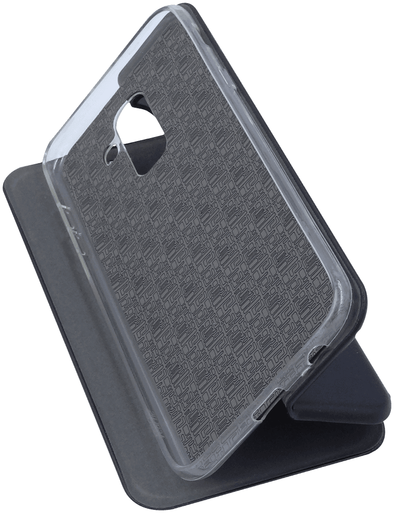 Samsung Galaxy A6 Plus 2018 Dual (A605) oldalra nyíló mágneses flipes bőrtok prémium minőség fekete