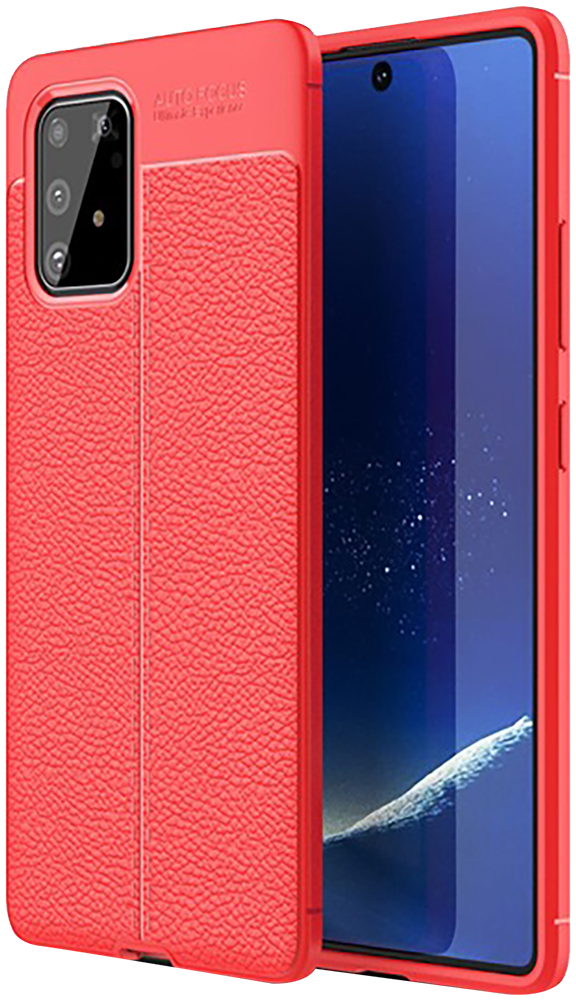 Samsung Galaxy S10 Lite (SM-G770F) szilikon tok varrás mintás piros
