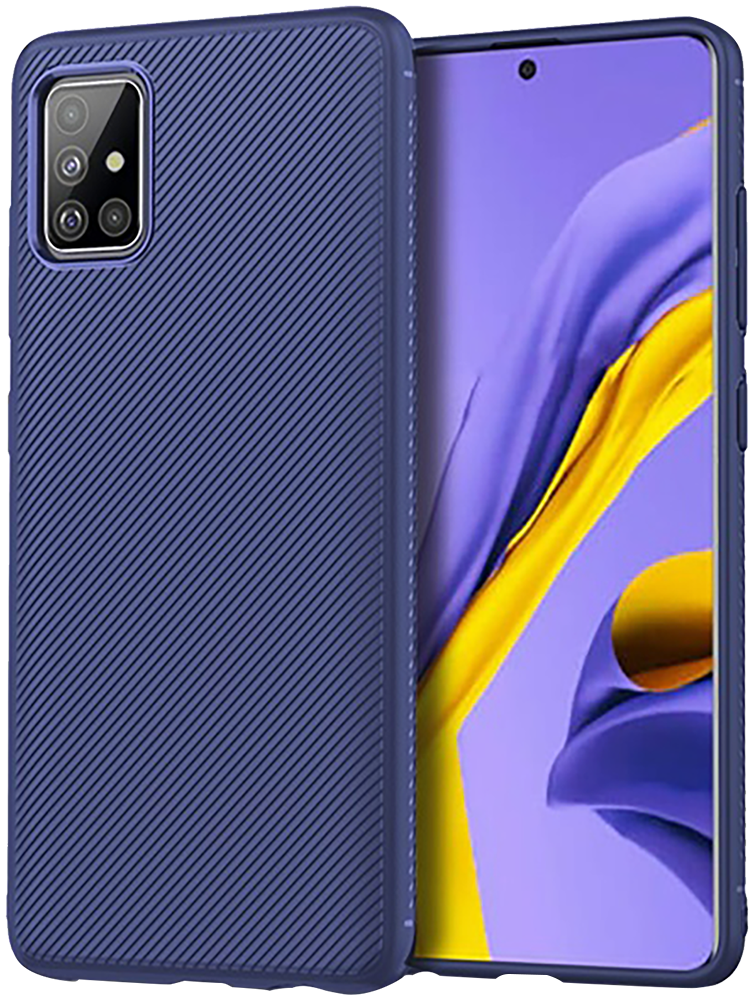 Samsung Galaxy A51 (SM-A515F) szilikon tok csíkos kék