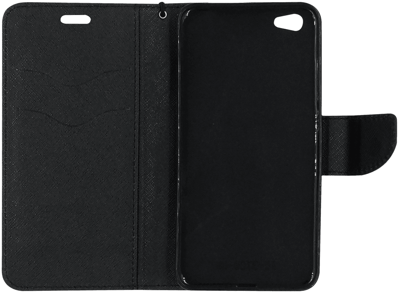 Xiaomi Redmi Y1 Lite (Note 5A) oldalra nyíló flipes bőrtok csuklópánt fekete