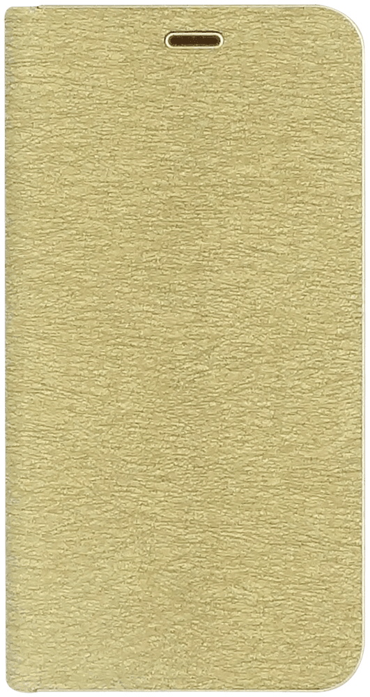 Huawei P20 Lite oldalra nyíló flipes velúr tok LUNA Book bőrhatású prémium arany
