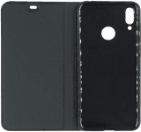 Huawei Y7 2019 oldalra nyíló flipes bőrtok elől-hátul mágneses fekete