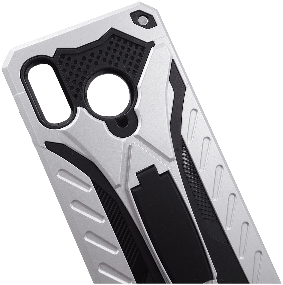 Samsung Galaxy A30 (SM-A305) ütésálló tok kitámasztó ezüst