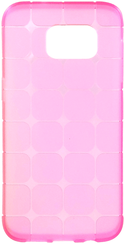 Samsung Galaxy S7 Edge (G935) szilikon tok négyzet minta rózsaszín