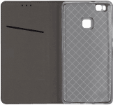 Huawei P9 Lite oldalra nyíló flipes bőrtok rombusz mintás sötétkék