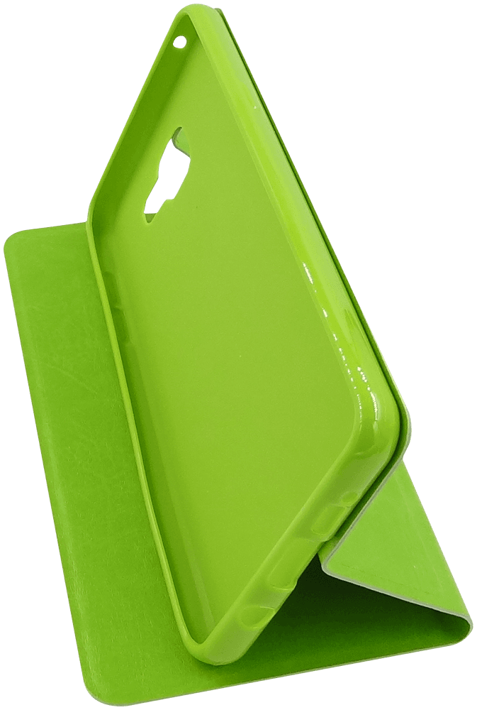 Samsung Galaxy A5 2016 (A510) oldalra nyíló flipes bőrtok asztali tartó funkciós zöld