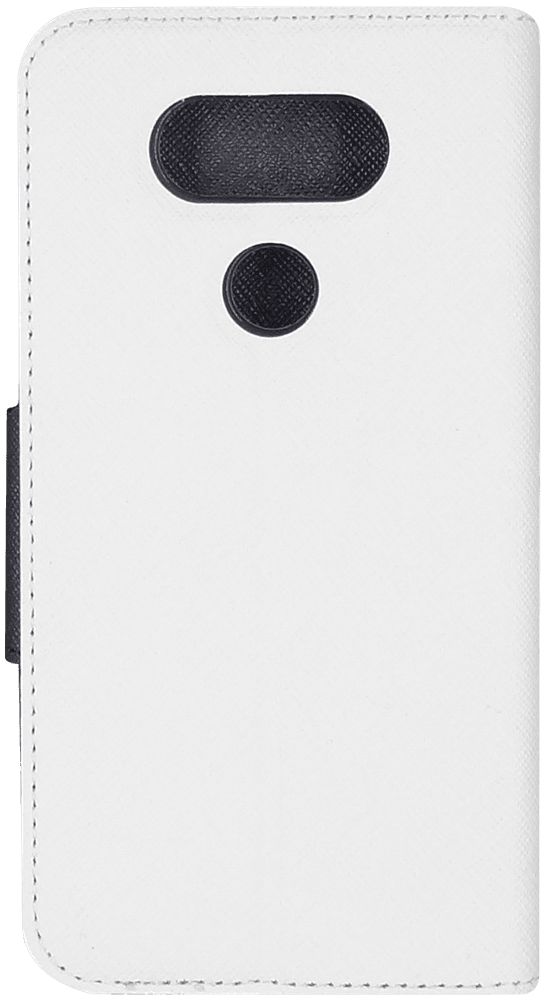 LG G5 Titan (H850) oldalra nyíló flipes bőrtok textil hatás fehér