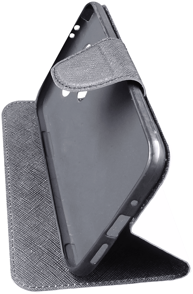 LG G5 Titan (H850) oldalra nyíló flipes bőrtok textil hatás fehér