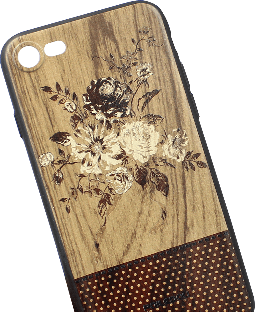 Apple iPhone SE (2020) kemény hátlap fa mintás virágokkal