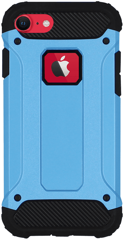 Apple iPhone 7 ütésálló tok logó kihagyós légpárnás sarkas, hibrid Forcell Armor kék