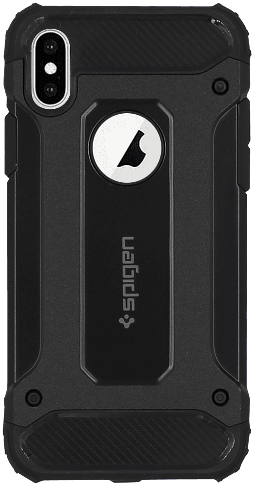 Apple iPhone X ütésálló tok gyári SGP logó kihagyós légpárnás sarkas, hibrid Forcell Armor fekete