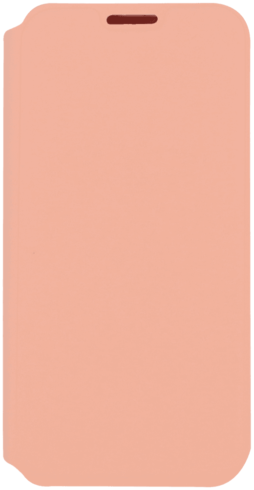 Apple iPhone 12 Pro oldalra nyíló flipes textilbőr tok barackszínű