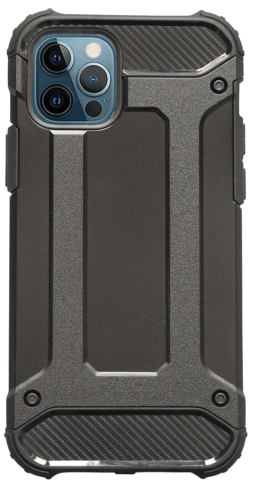Apple iPhone 12 Pro ütésálló tok légpárnás sarkas, hibrid Forcell Armor fekete