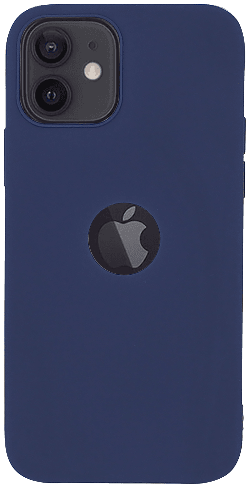 Apple iPhone 12 szilikon tok logó kihagyós sötétkék