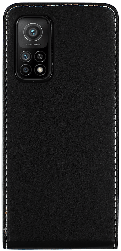 Xiaomi Mi 10T 5G lenyíló flipes bőrtok fekete