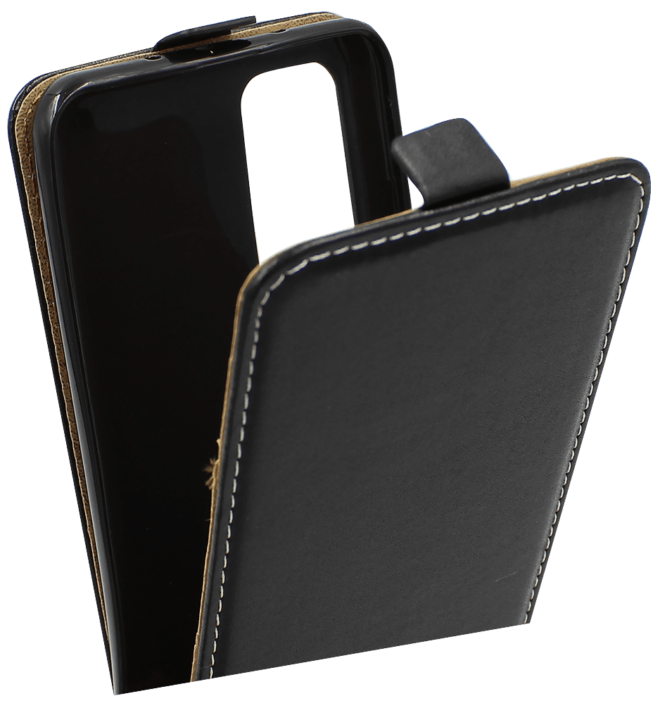 Xiaomi Mi 10T 5G lenyíló flipes bőrtok fekete