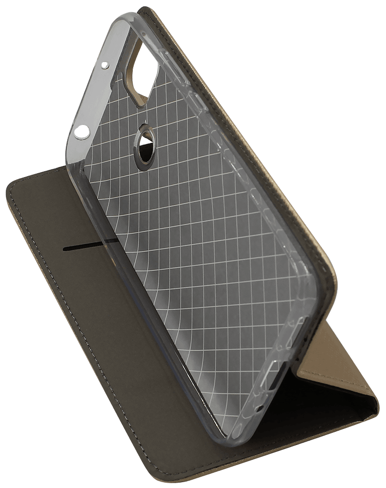 Xiaomi Redmi 9C oldalra nyíló flipes bőrtok rombusz mintás arany