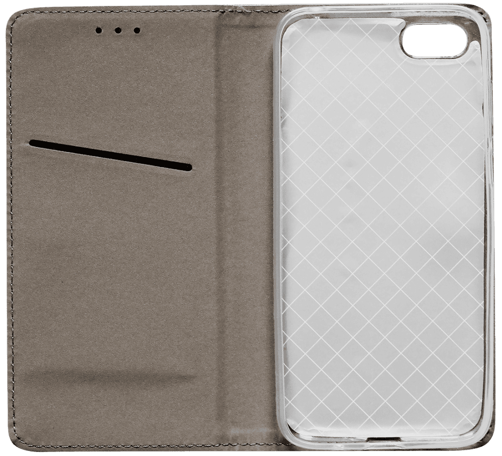 Huawei Y5 2018 oldalra nyíló flipes bőrtok rombusz mintás sötétkék