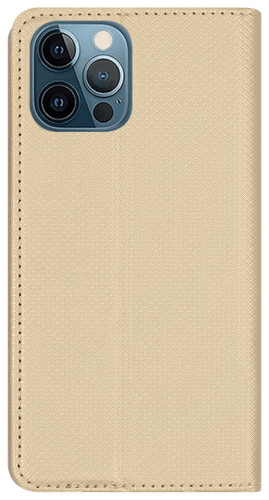Apple iPhone 12 Pro Max oldalra nyíló flipes bőrtok rombusz mintás arany
