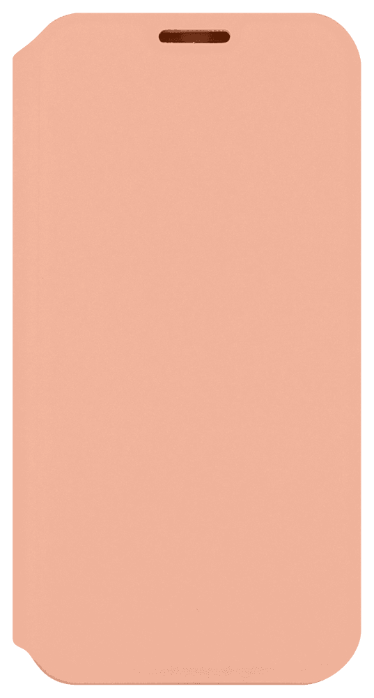 Apple iPhone 12 Pro Max oldalra nyíló flipes bőrtok bankkártya tartó barackszínű