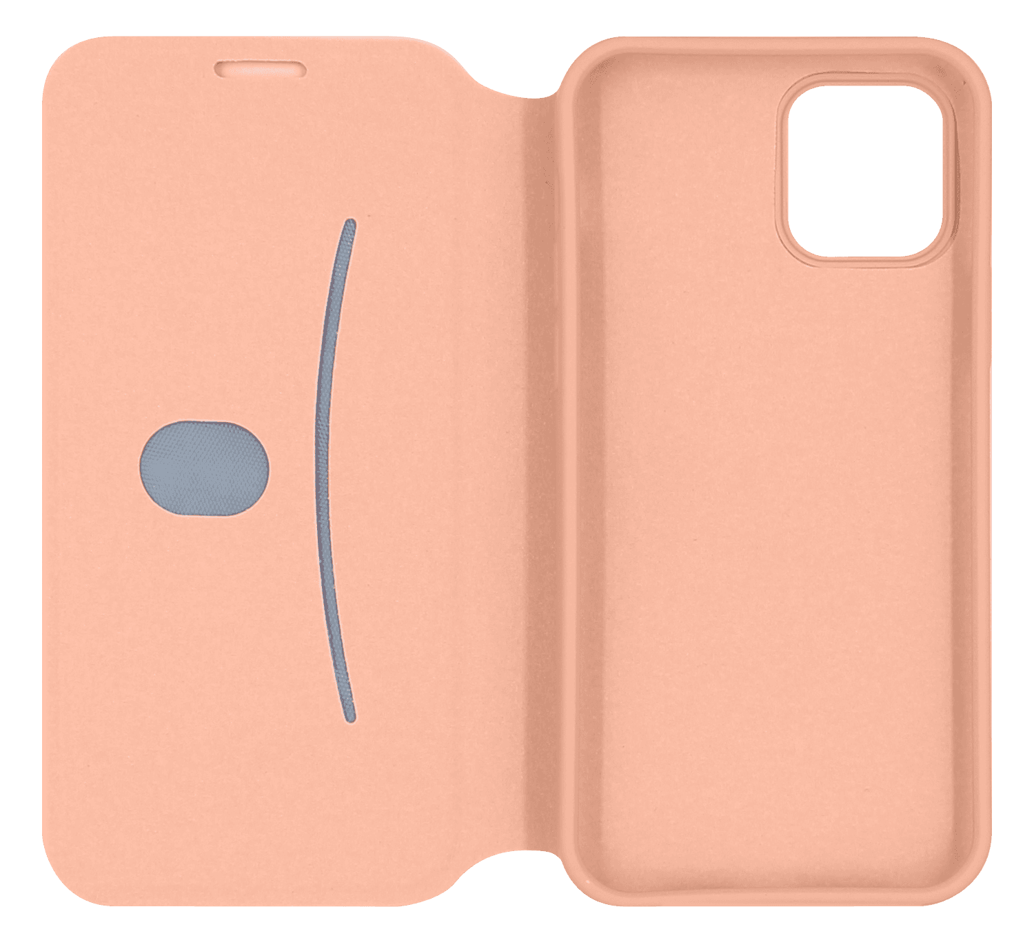 Apple iPhone 12 Pro Max oldalra nyíló flipes bőrtok bankkártya tartó barackszínű