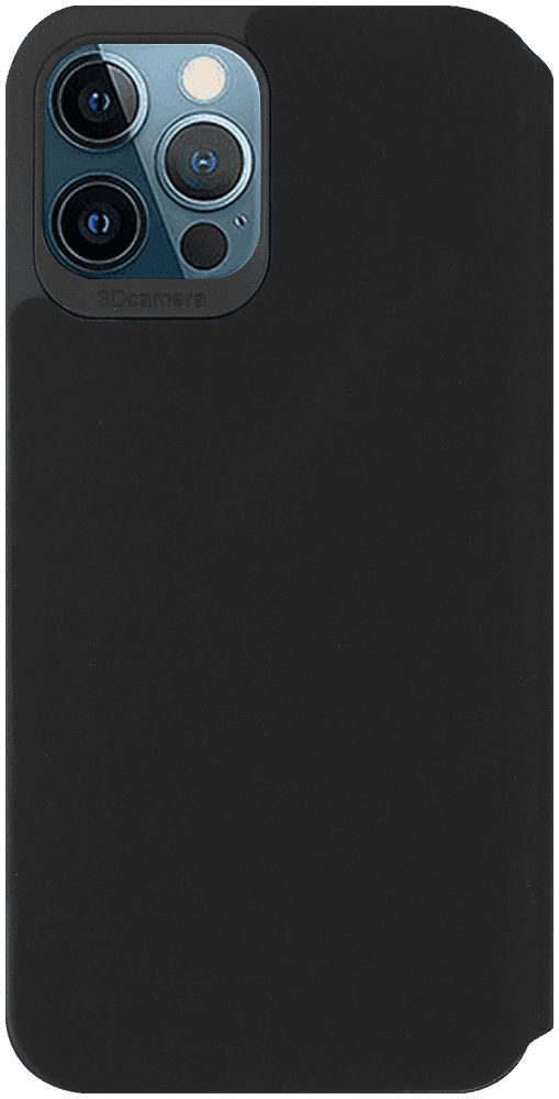 Apple iPhone 12 Pro Max oldalra nyíló flipes bőrtok bankkártya tartó fekete