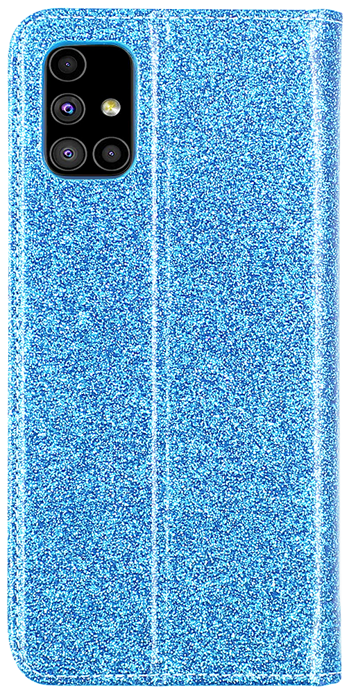 Samsung Galaxy M51 (SM-M515F) oldalra nyíló flipes bőrtok csillámos kék