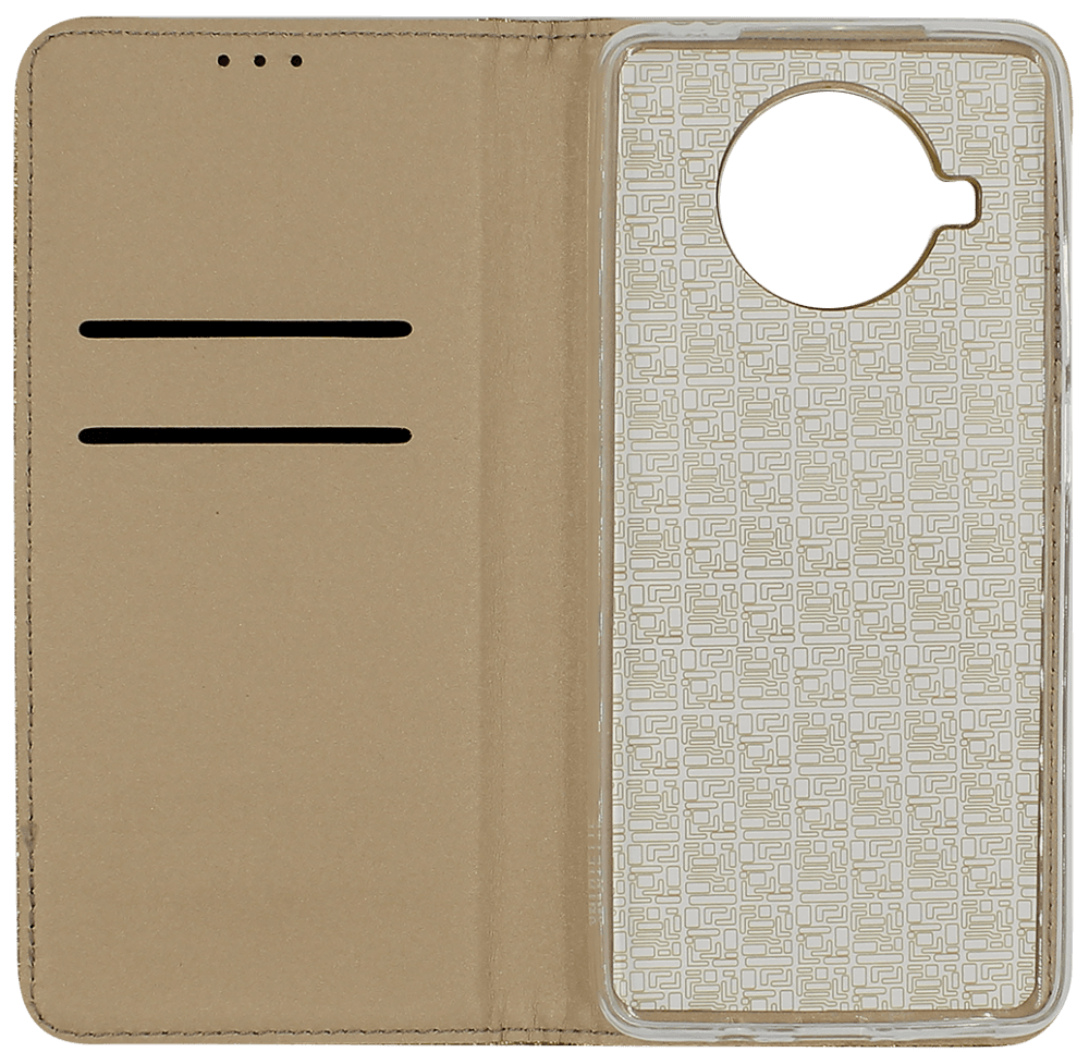 Xiaomi Mi 10T Lite 5G oldalra nyíló flipes bőrtok csillámos arany