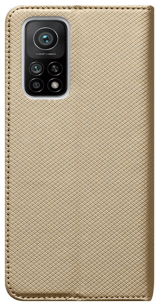 Xiaomi Mi 10T 5G oldalra nyíló flipes bőrtok rombusz mintás arany