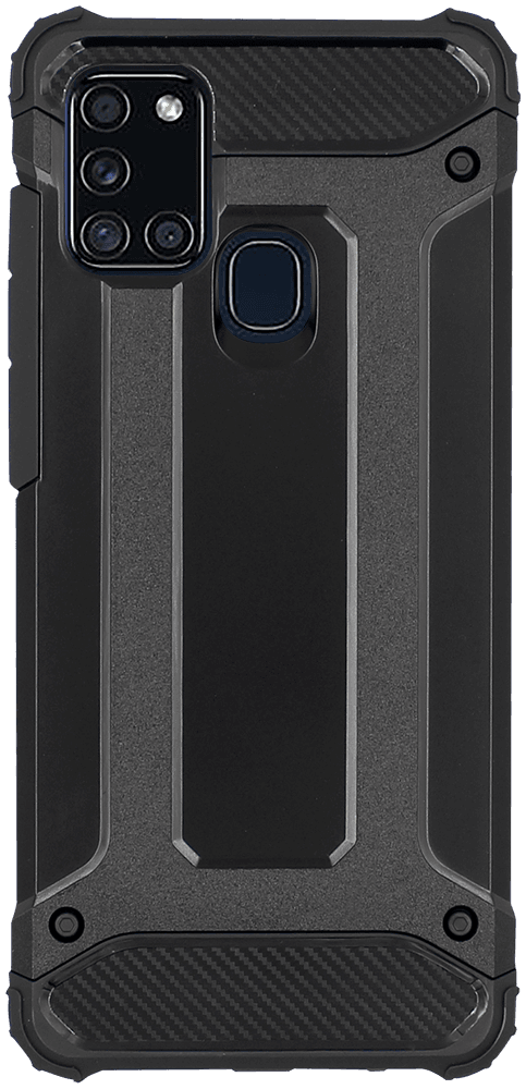 Samsung Galaxy A21s (SM-A217F) ütésálló tok légpárnás sarkas, hibrid Forcell Armor fekete