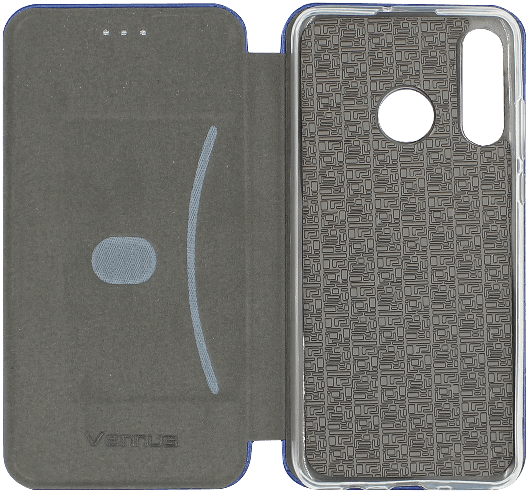 Huawei P30 Lite oldalra nyíló mágneses flipes bőrtok prémium minőség sötétkék