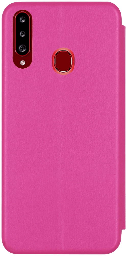 Samsung Galaxy A20s (SM-A207F) oldalra nyíló mágneses flipes bőrtok prémium minőség rózsaszín