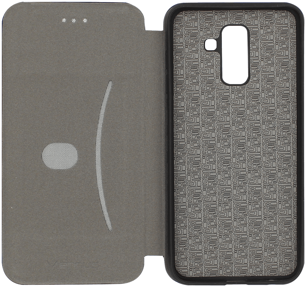 Samsung Galaxy A6 Plus 2018 Dual (A605) oldalra nyíló mágneses flipes bőrtok prémium minőség fekete