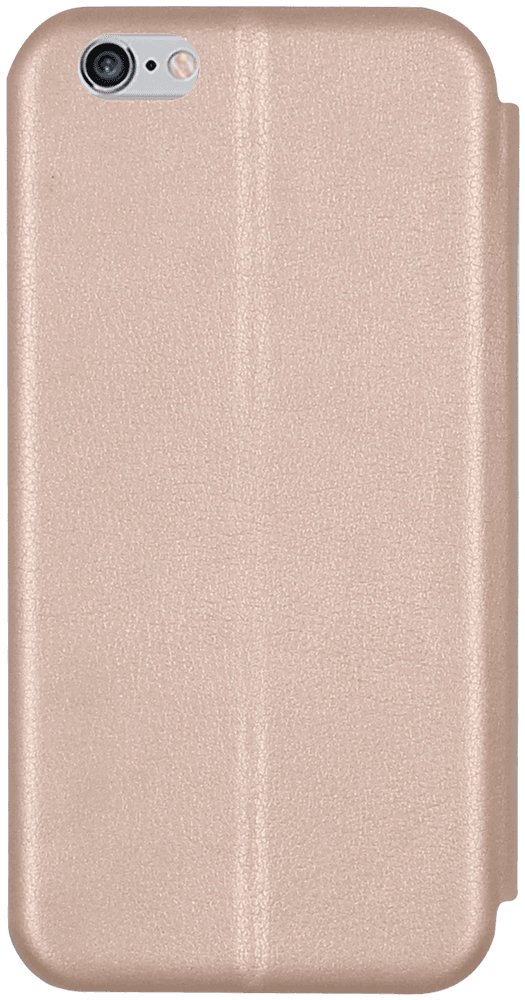 Apple iPhone 6S oldalra nyíló mágneses flipes bőrtok prémium minőség rozéarany