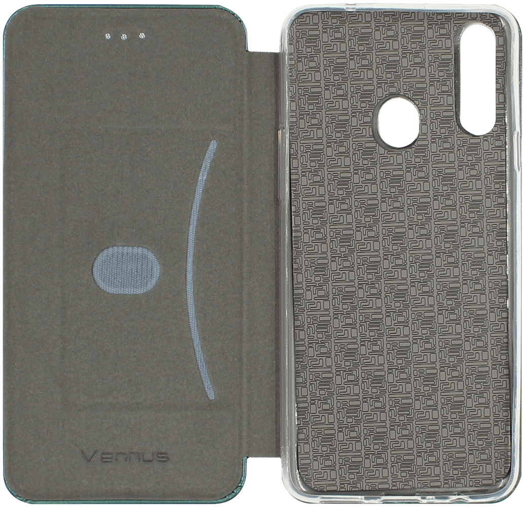 Samsung Galaxy A20s (SM-A207F) oldalra nyíló mágneses flipes bőrtok prémium minőség sötétzöld