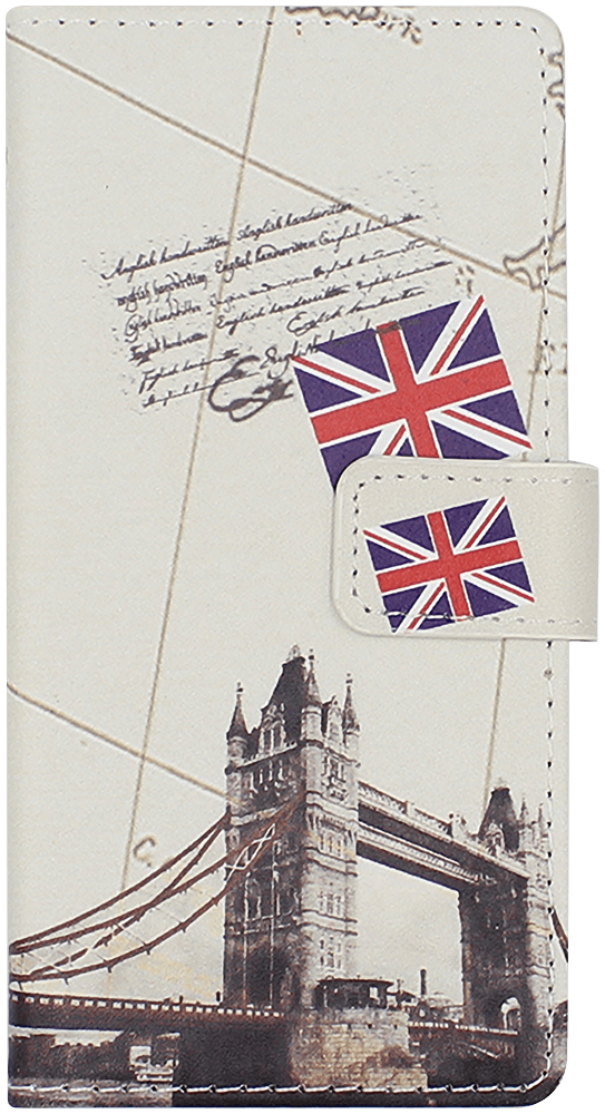 Sony Xperia XZ (F8331) oldalra nyíló flipes bőrtok Tower Bridge mintás fehér
