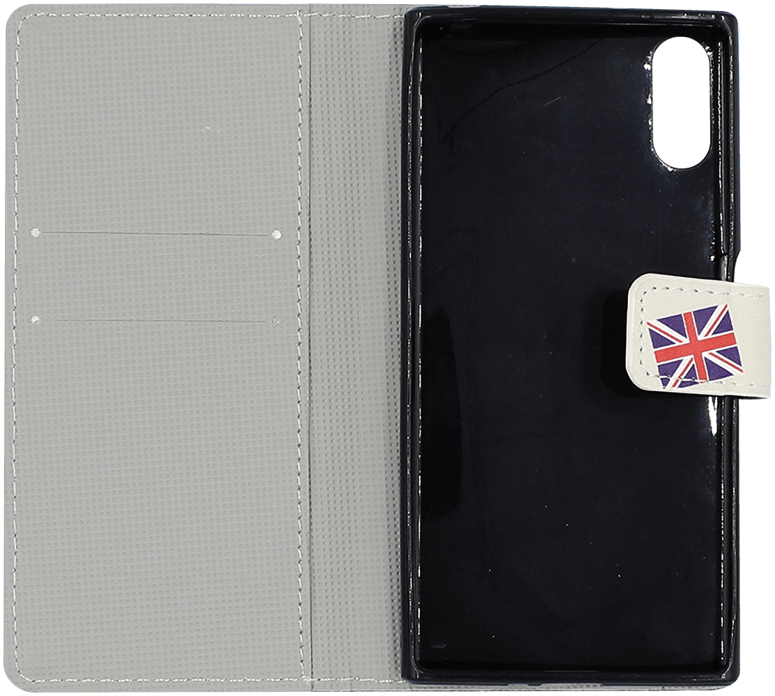Sony Xperia XZ (F8331) oldalra nyíló flipes bőrtok Tower Bridge mintás fehér