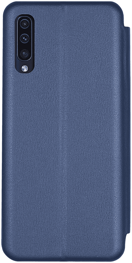 Samsung Galaxy A50 (SM-505) oldalra nyíló mágneses flipes bőrtok prémium minőség sötétkék