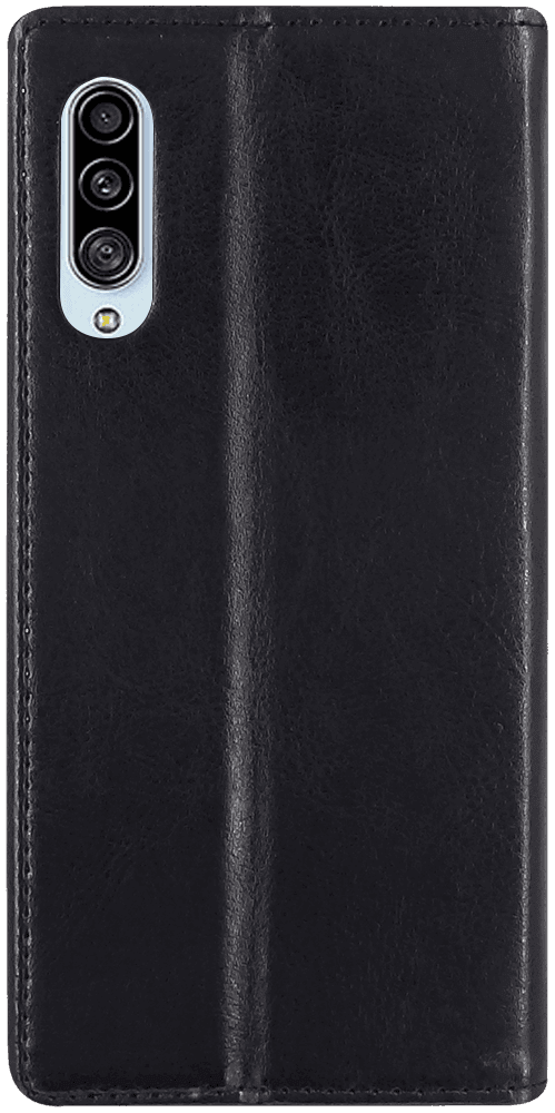 Samsung Galaxy A90 5G (SM-A908F) oldalra nyíló flipes bőrtok valódi bőr fekete