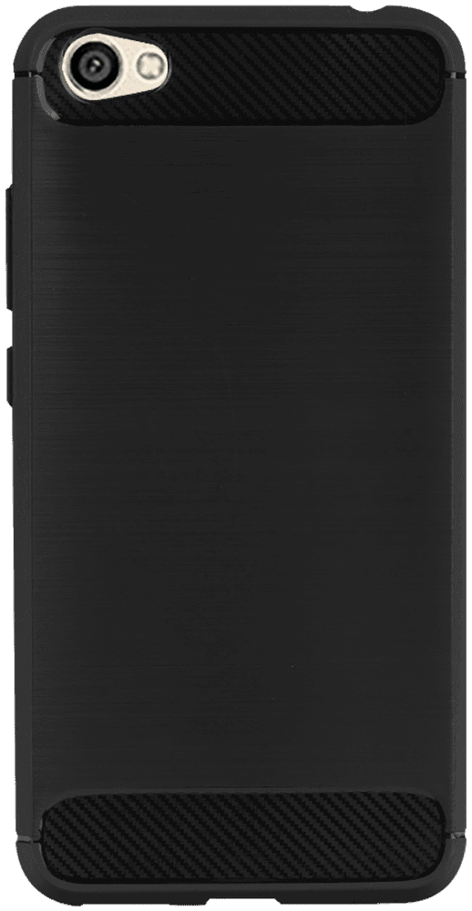 Xiaomi Redmi Y1 Lite (Note 5A) ütésálló szilikon tok szálcsiszolt-karbon minta légpárnás sarok fekete