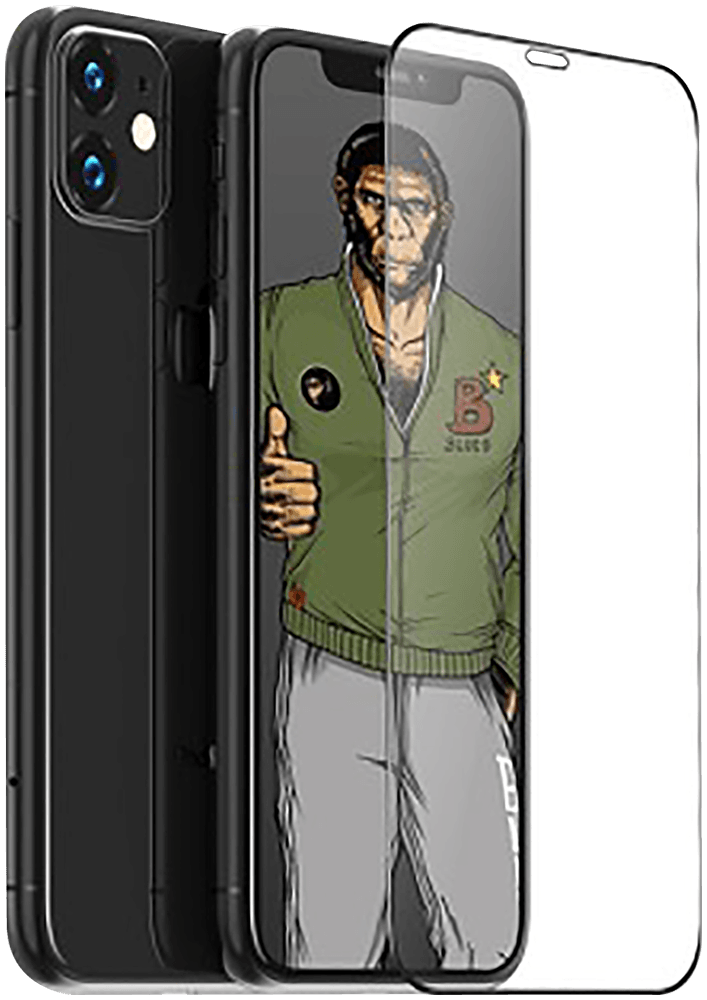 Apple iPhone SE (2020) edzett üvegfólia Mr Monkey átlátszó fekete