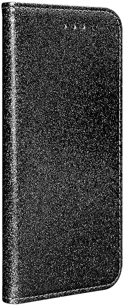 Samsung Galaxy S20 (SM-G980F) oldalra nyíló flipes bőrtok csillámos fekete