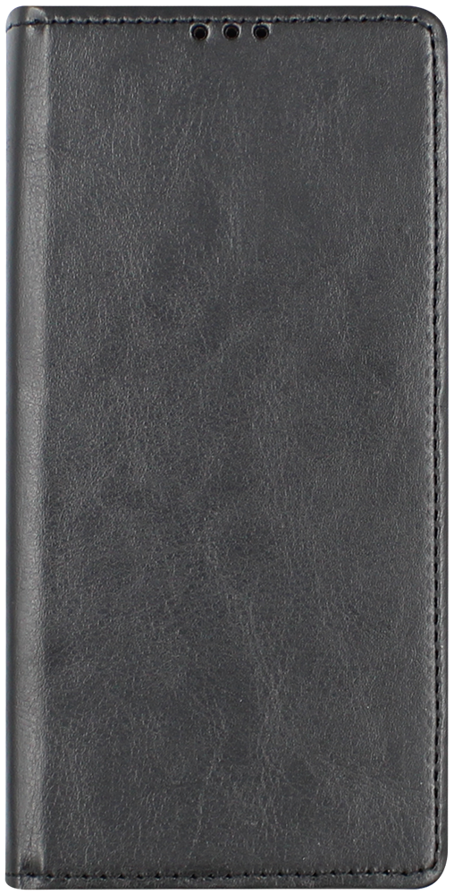 LG K41S oldalra nyíló flipes bőrtok valódi bőr fekete