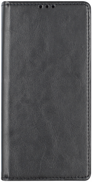 LG K41S oldalra nyíló flipes bőrtok valódi bőr fekete