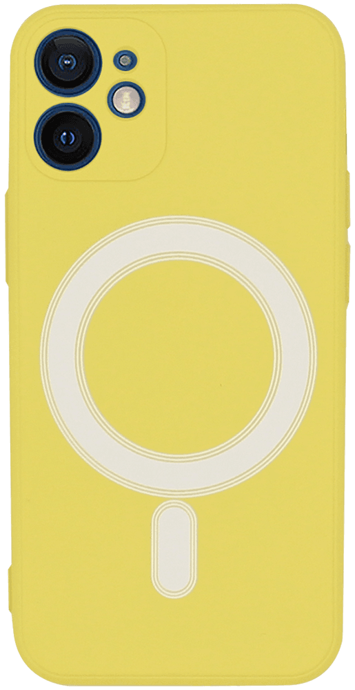 Apple iPhone 12 Mini szilikon tok gyári MagSafe sárga